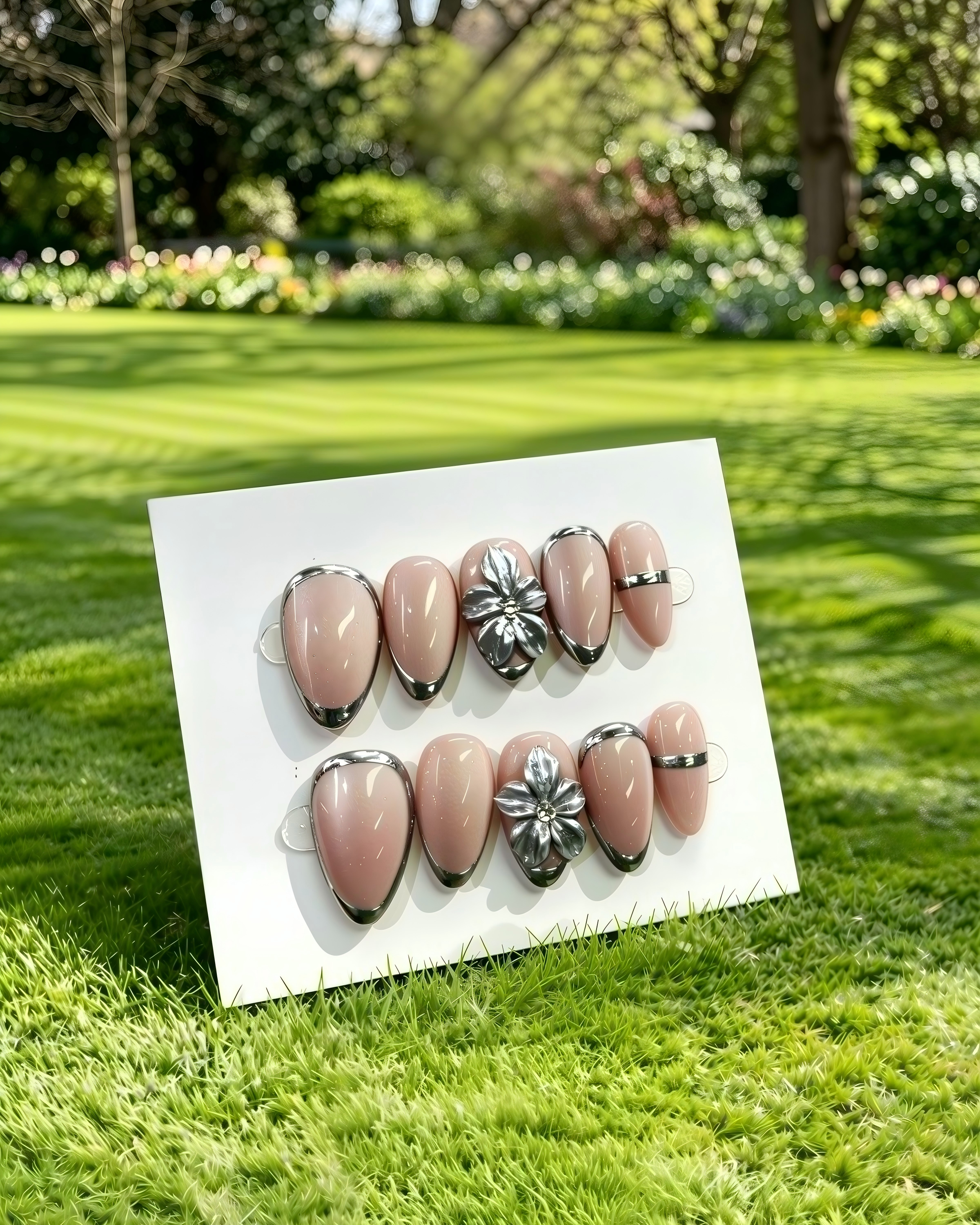 The Dainty Muse - Natural Pink and Chrome | Almond